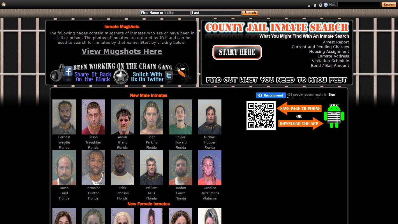 Recent Arrest Mugshots And Inmate Search - County Jail Inmate Search